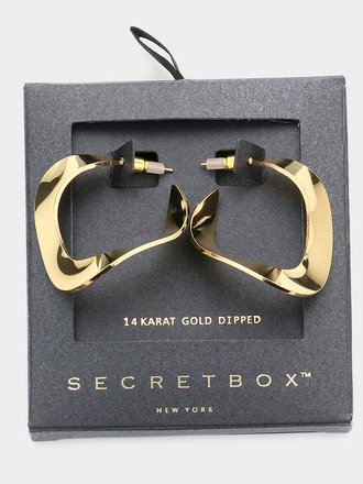 Secret Box Irregular Hoop Earrings