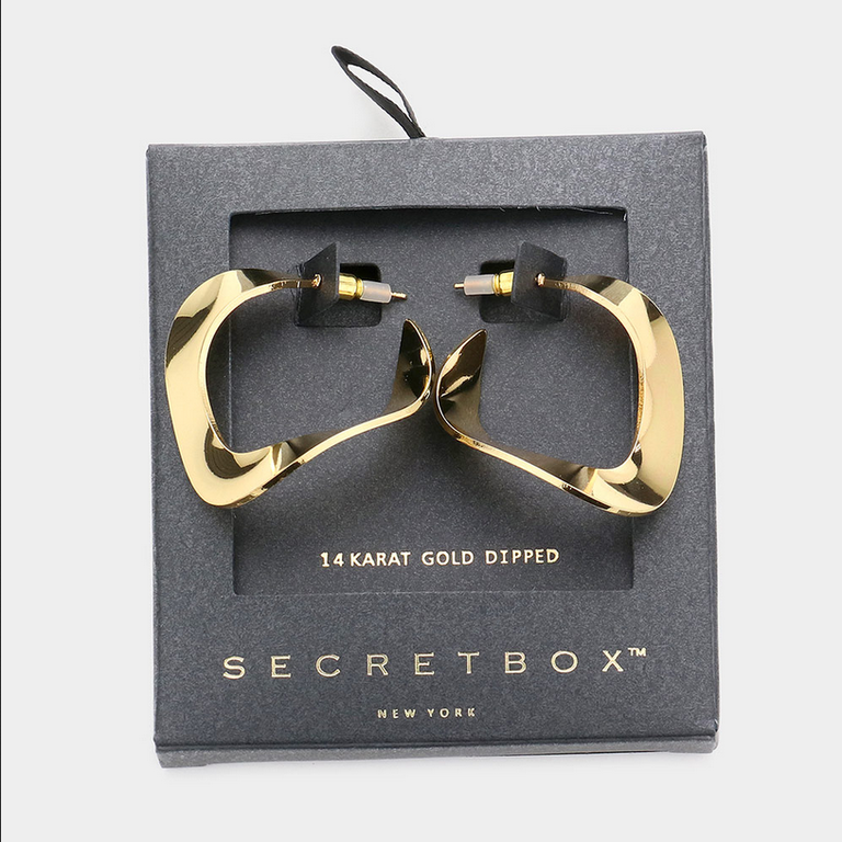 Secret Box Irregular Hoop Earrings