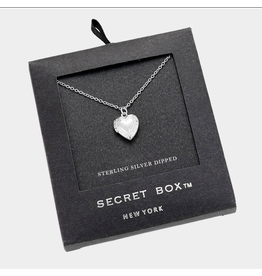Secret Box Engraved Heart Pendant Necklace