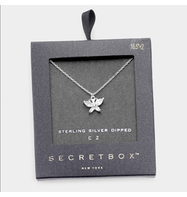Secret Box CZ Butterfly Pendant Necklace