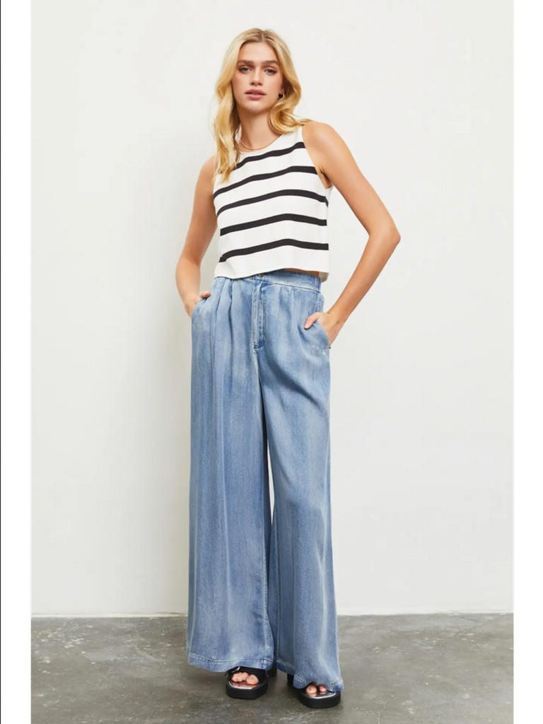 Mustard Seed Denim Wide Leg Pants