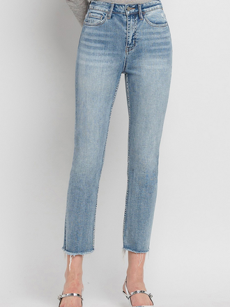 Vervet by Flying Monkey Super High Rise Slim Straight Crop Jeans