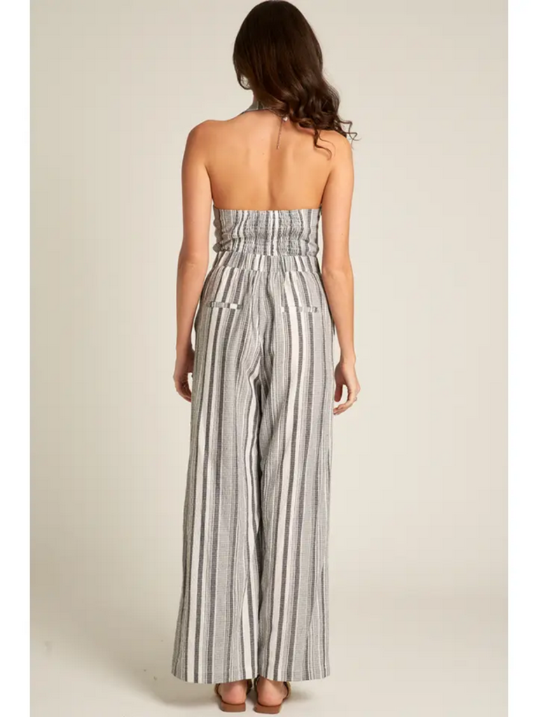 En Creme Striped Halter Neck Jumpsuit