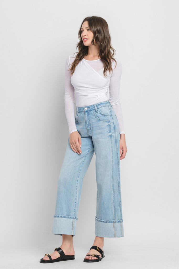 Vervet by Flying Monkey Super High Rise Cuffed Baggy Jeans