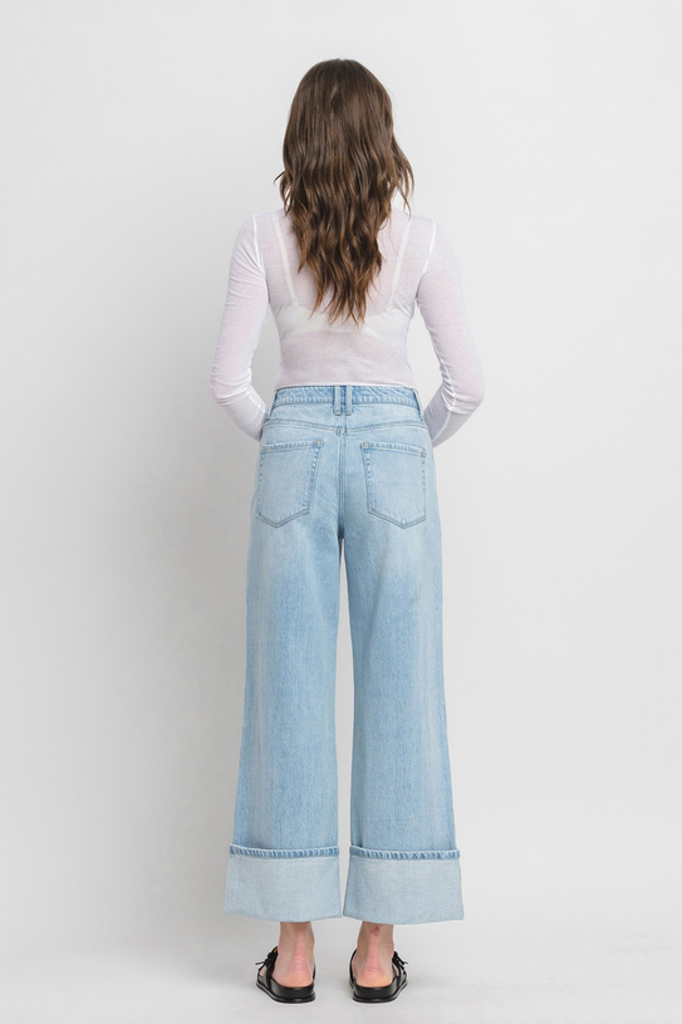 Vervet by Flying Monkey Super High Rise Cuffed Baggy Jeans