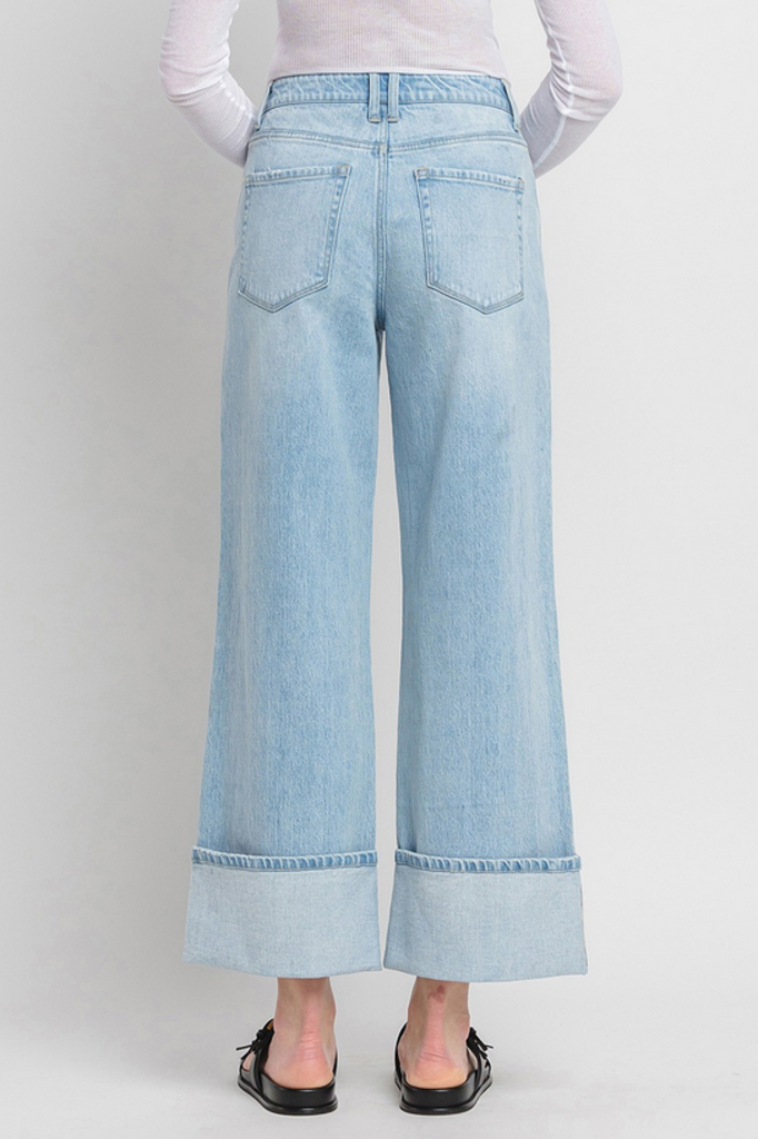 Vervet by Flying Monkey Super High Rise Cuffed Baggy Jeans