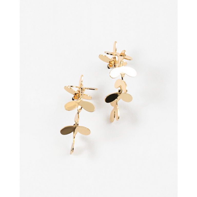 Blue Suede Jewels Flower Hoop Earrings