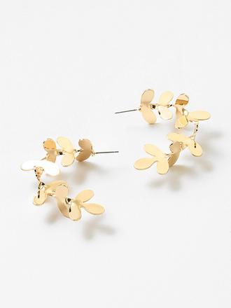 Blue Suede Jewels Flower Hoop Earrings Blue Suede Jewels Flower Hoop Earrings