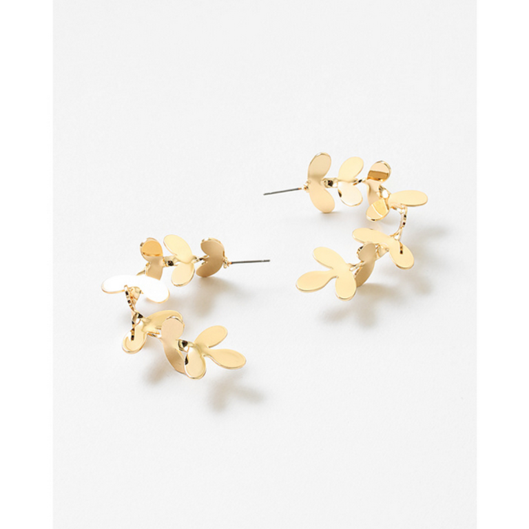 Blue Suede Jewels Flower Hoop Earrings