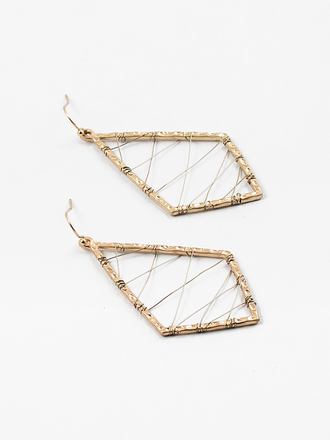 Blue Suede Jewels Wire Wrapped Geometric Earrings Blue Suede Jewels Wire Wrapped Geometric Earrings