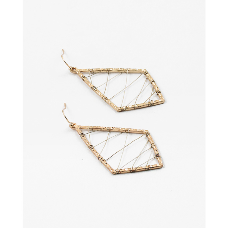 Blue Suede Jewels Wire Wrapped Geometric Earrings