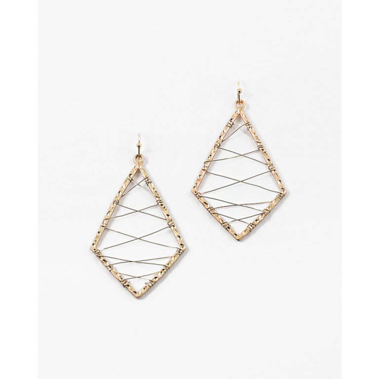 Blue Suede Jewels Wire Wrapped Geometric Earrings