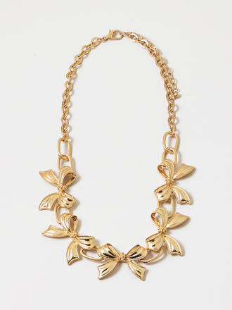 Blue Suede Jewels Bow Statement Necklace Blue Suede Jewels Bow Statement Necklace