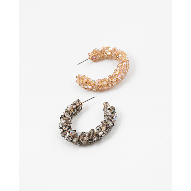 Blue Suede Jewels Rock Candy Crystal Hoop Earrings