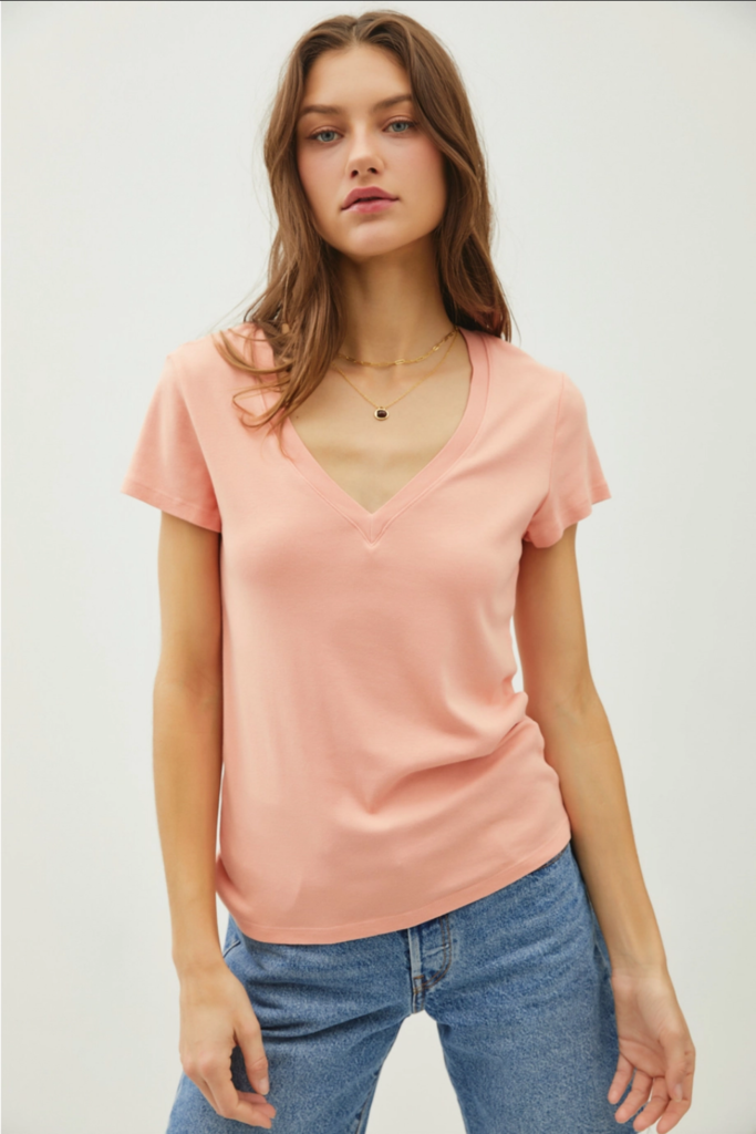 Be Cool Classic V-Neck Short Sleeve Slim T-Shirt
