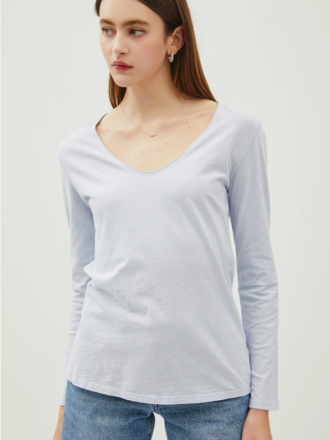 Be Cool Cotton V-Neck Long Sleeve T-Shirt