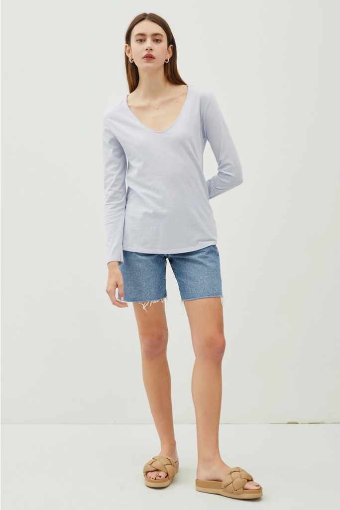 Be Cool Cotton V-Neck Long Sleeve T-Shirt