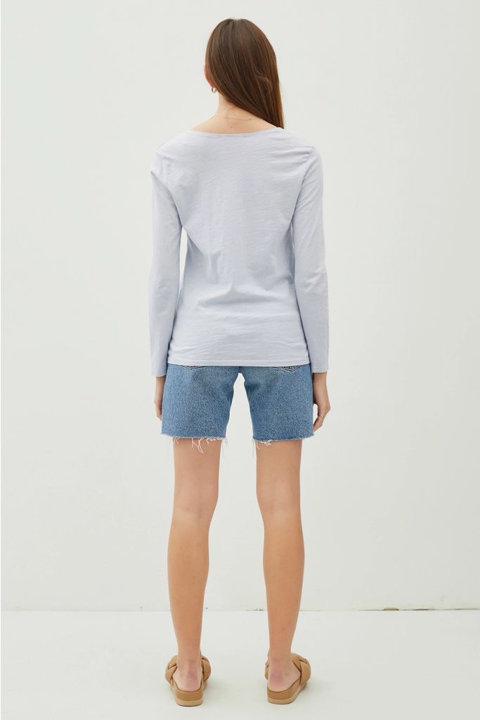 Be Cool Cotton V-Neck Long Sleeve T-Shirt