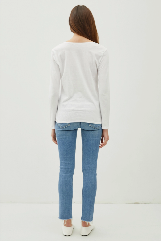 Be Cool Cotton V-Neck Long Sleeve T-Shirt