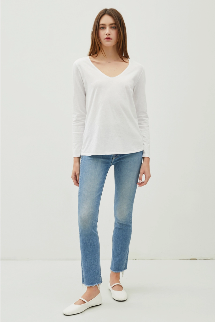 Be Cool Cotton V-Neck Long Sleeve T-Shirt