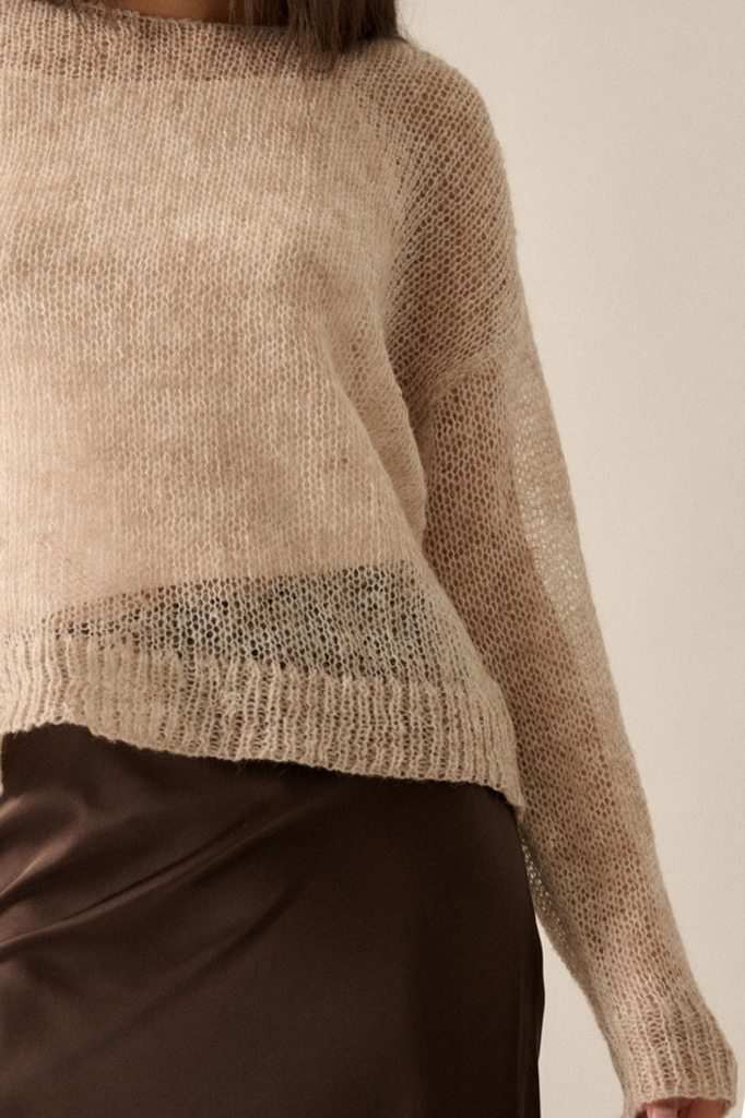 Promesa Lightweight Open Knit Sweater with Cami