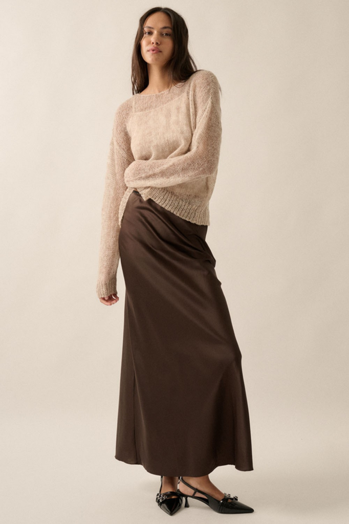 Promesa Lightweight Open Knit Sweater with Cami