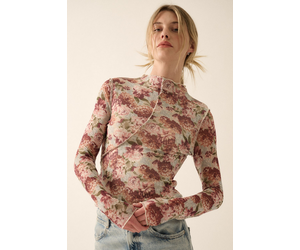 Ameri（アメリ）の「FLOWER MESH KNIT TOP（ニット/セーター