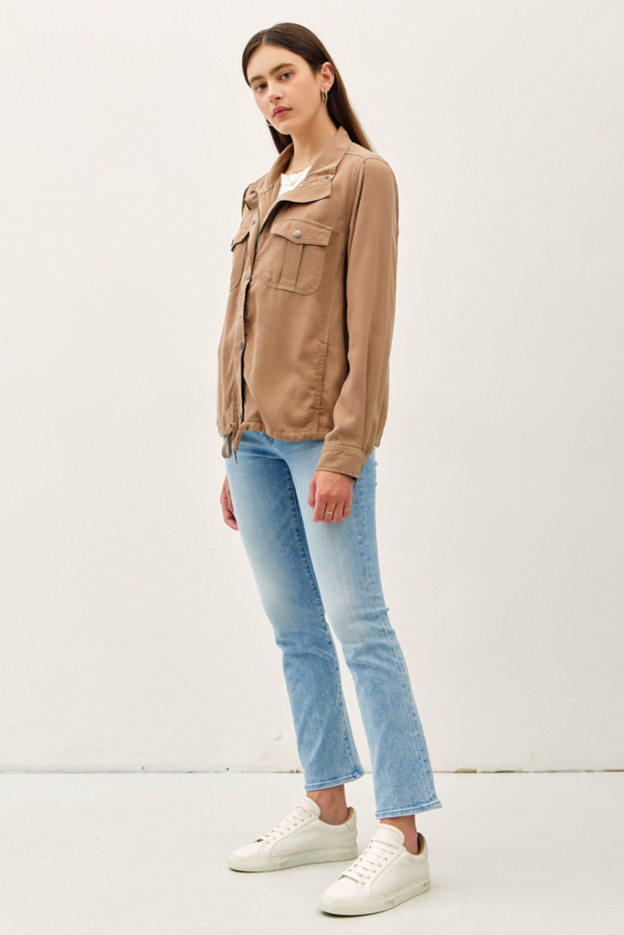 Be Cool Tencel Utility Jacket in Hazelnut