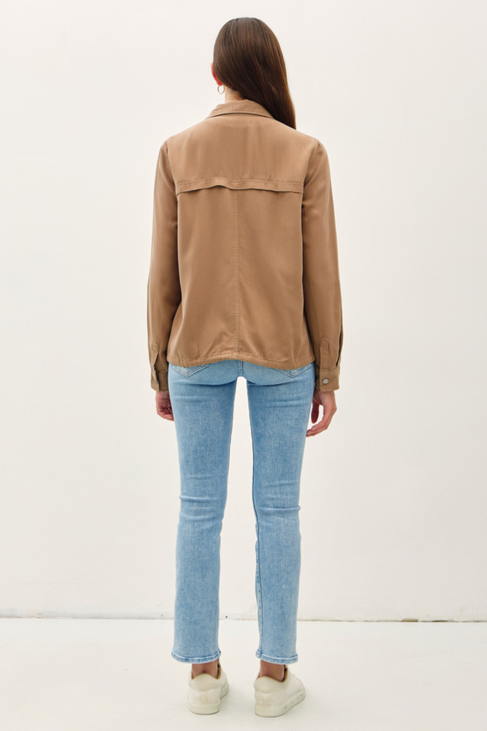 Be Cool Tencel Utility Jacket in Hazelnut