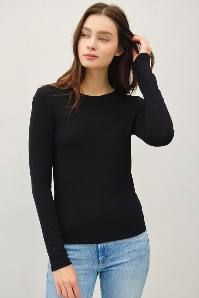 Be Cool Basic Long Sleeve Layering T Shirt