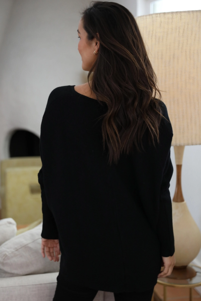 Nostalgia V Neck Hi Lo Sweater
