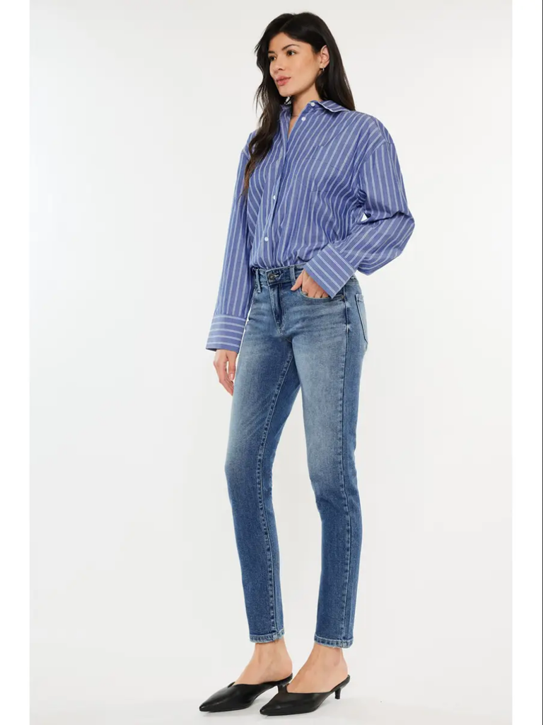 Kancan Mid Rise Cropped Cigarette Jeans