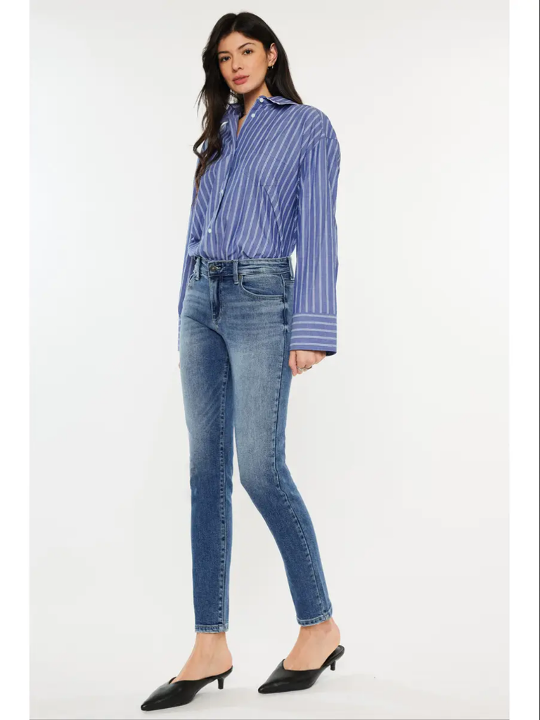 Kancan Mid Rise Cropped Cigarette Jeans