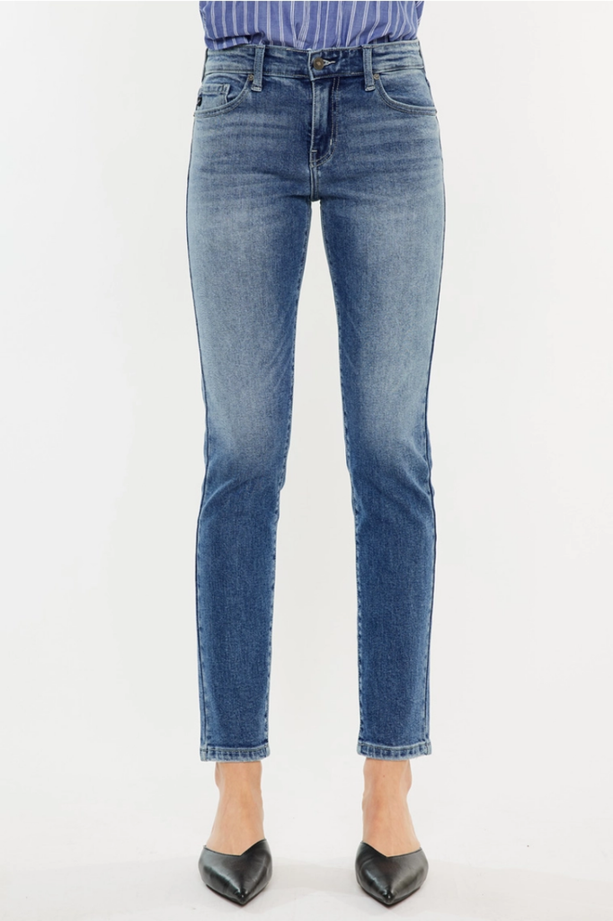 Kancan Mid Rise Cropped Cigarette Jeans