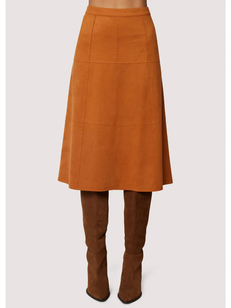 Faux suede skirt camel sale