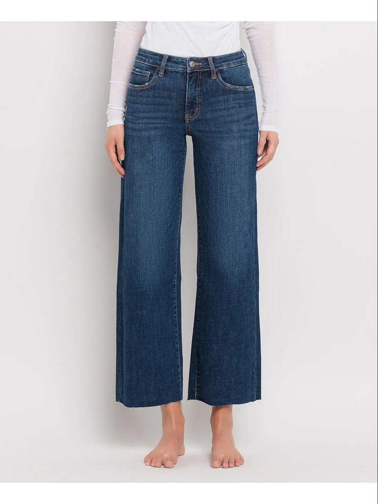 Vervet by Flying Monkey Tummy Control Mid Rise Wide Leg Jeans