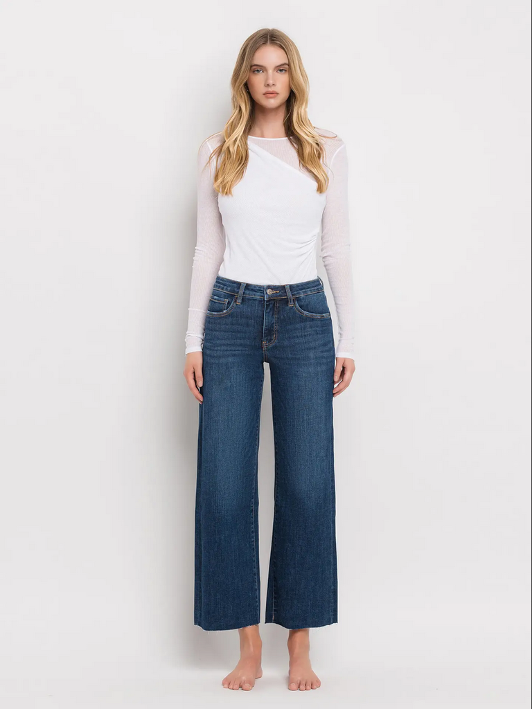 Vervet by Flying Monkey Tummy Control Mid Rise Wide Leg Jeans