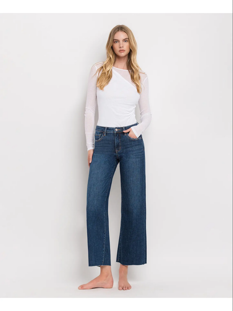 Vervet by Flying Monkey Tummy Control Mid Rise Wide Leg Jeans
