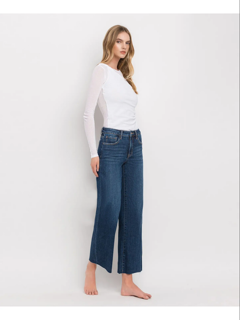 Vervet by Flying Monkey Tummy Control Mid Rise Wide Leg Jeans