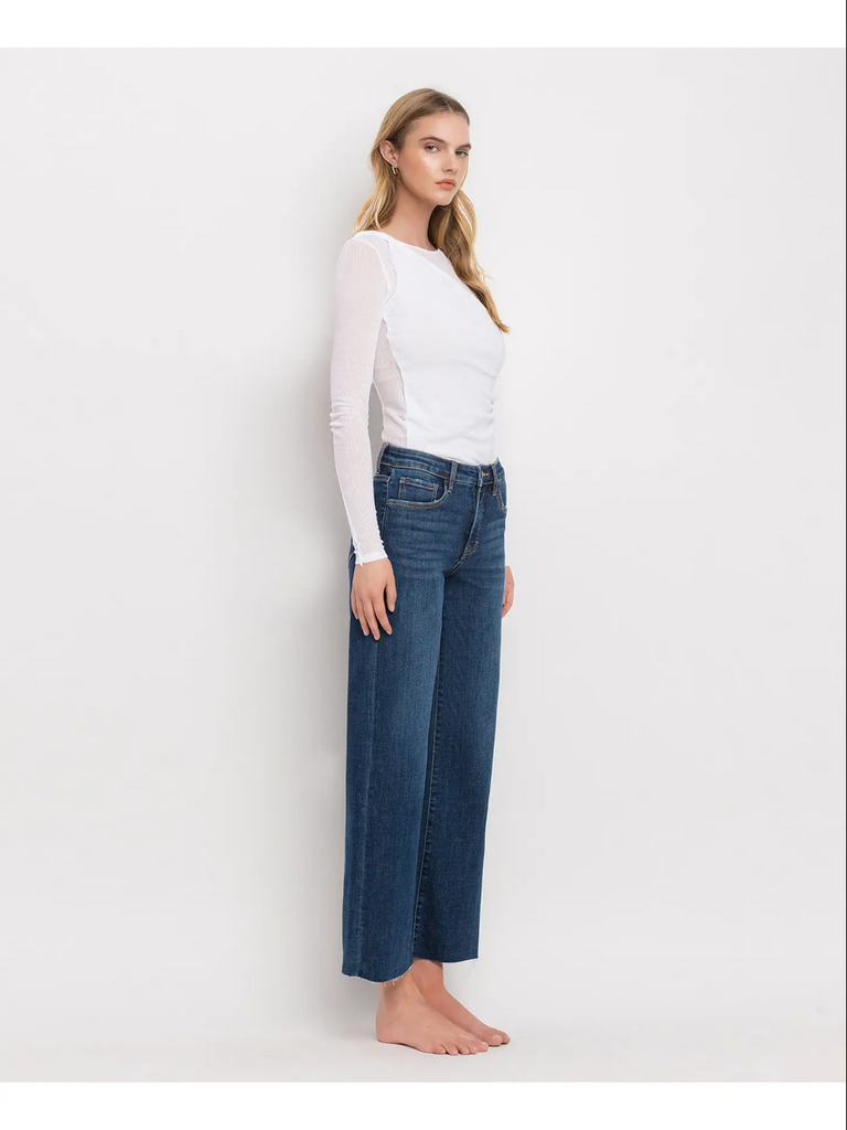 Vervet by Flying Monkey Tummy Control Mid Rise Wide Leg Jeans