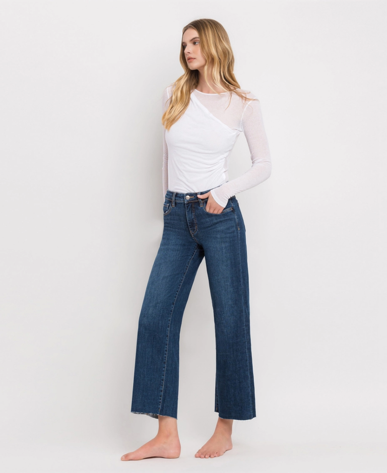 Vervet by Flying Monkey Tummy Control Mid Rise Wide Leg Jeans