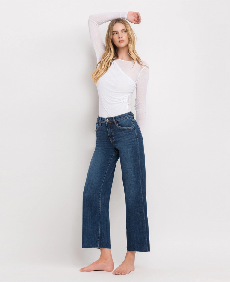 Vervet by Flying Monkey Tummy Control Mid Rise Wide Leg Jeans