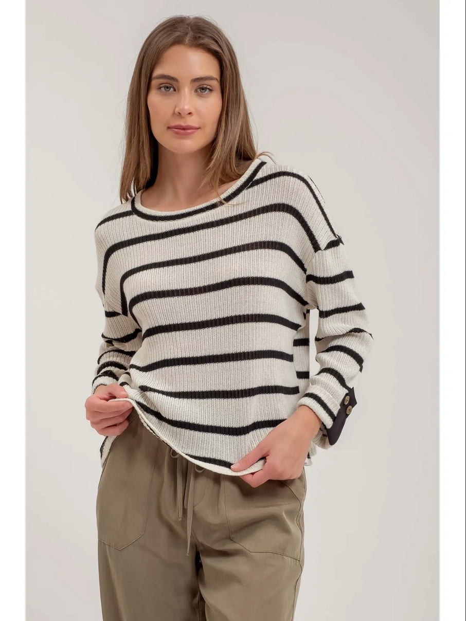 Cuffed sleeve sweater outlet
