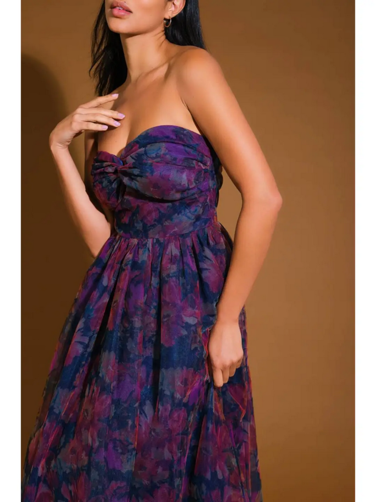 Floral Printed Woven Organza Midi Dress from Flying Tomato J Marcel