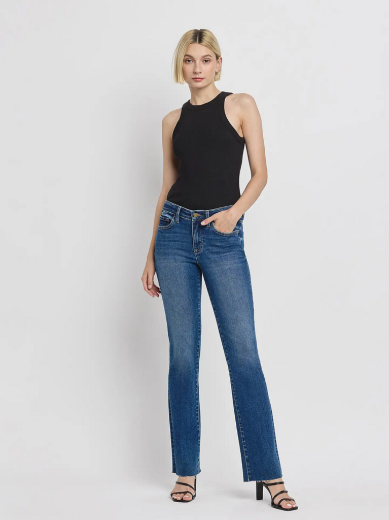 Flying Monkey Mid Rise Slim Bootcut Jeans in Vigilant