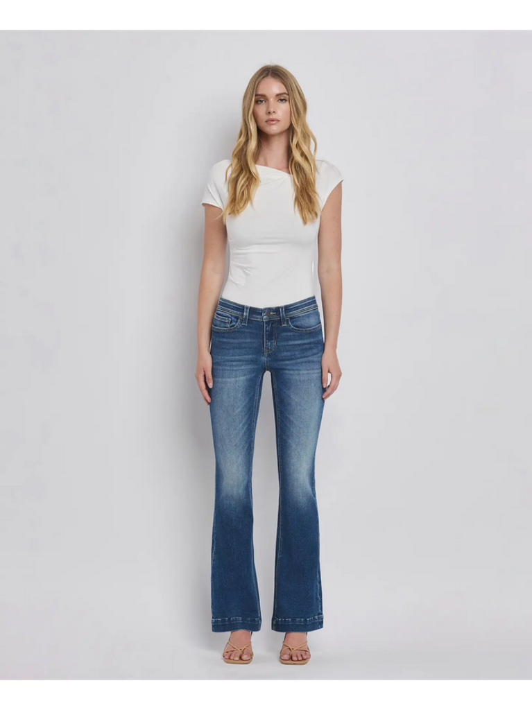 Flying Monkey Low Rise Back Yoke Bootcut Jeans in Awesomely