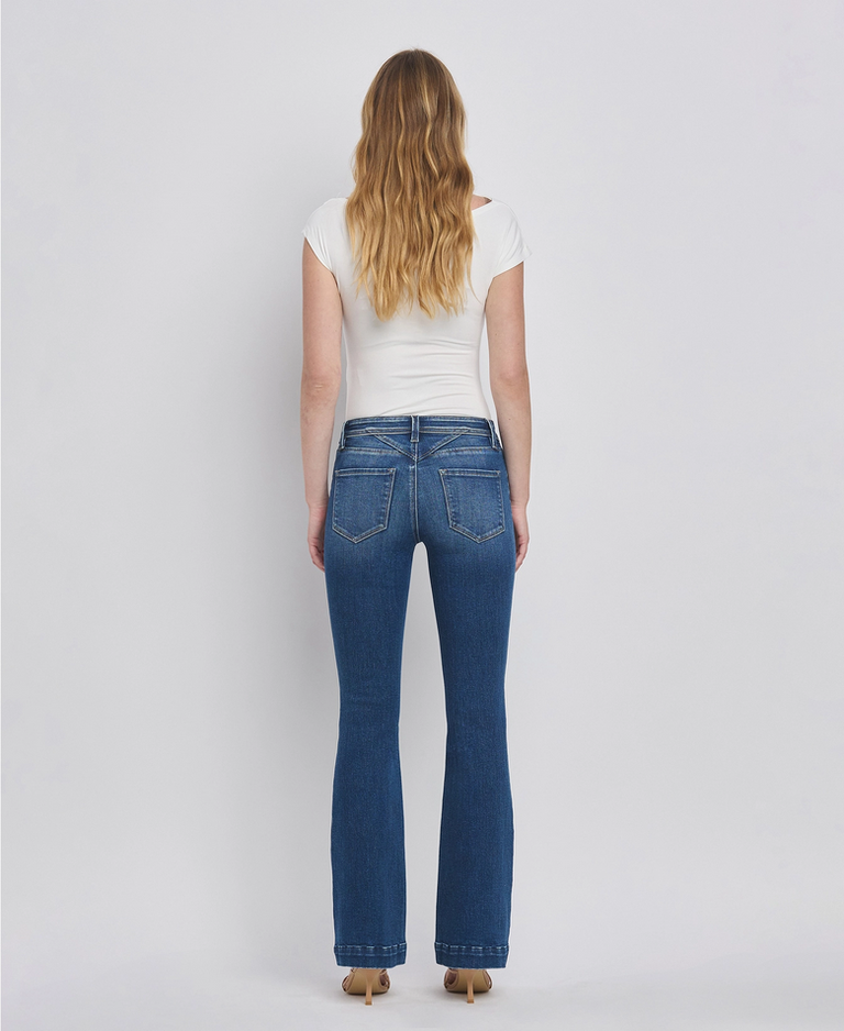 Flying Monkey Low Rise Back Yoke Bootcut Jeans in Awesomely
