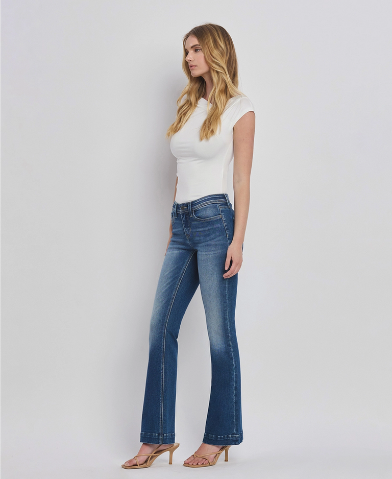 Flying Monkey Low Rise Back Yoke Bootcut Jeans in Awesomely