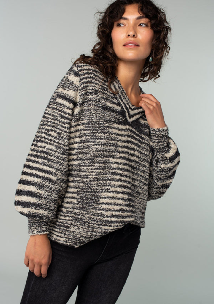 Love Stitch Space Dyed Animal Print Pullover Fall Sweater