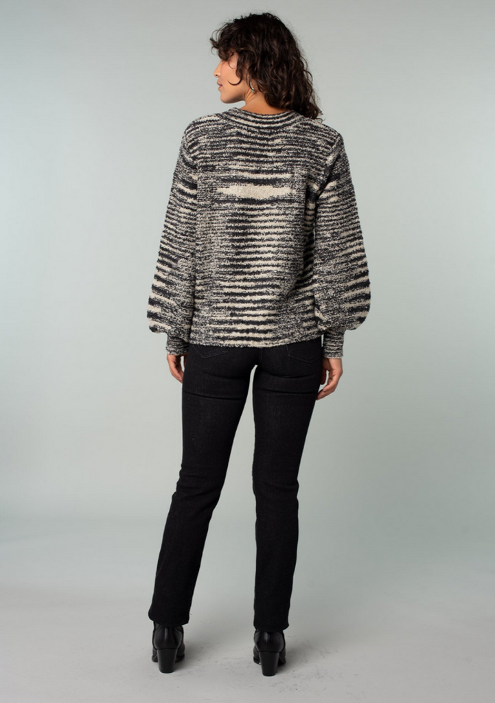 Love Stitch Space Dyed Animal Print Pullover Fall Sweater